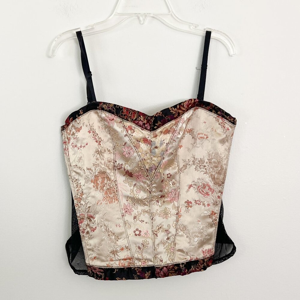 floral golden vintage style daphne corset top S